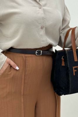 شلوار واید کریشه جلو دوخت