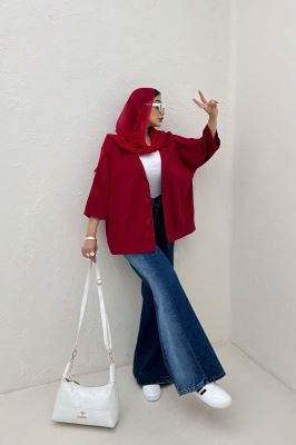 مانتو کتان آستین سه رب یقه شکاری TR