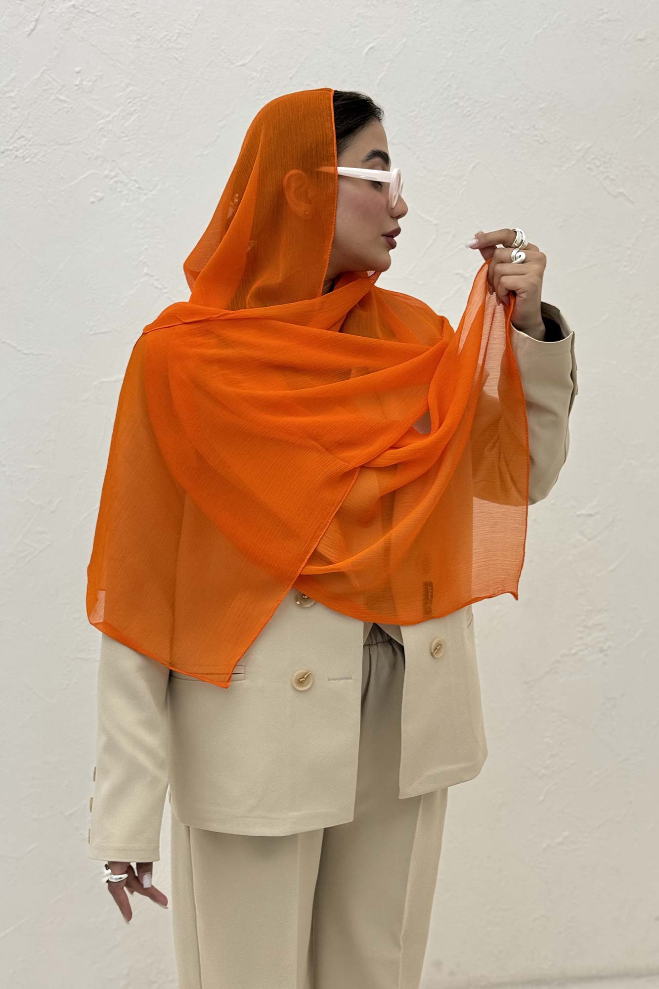 شال ساده حریر