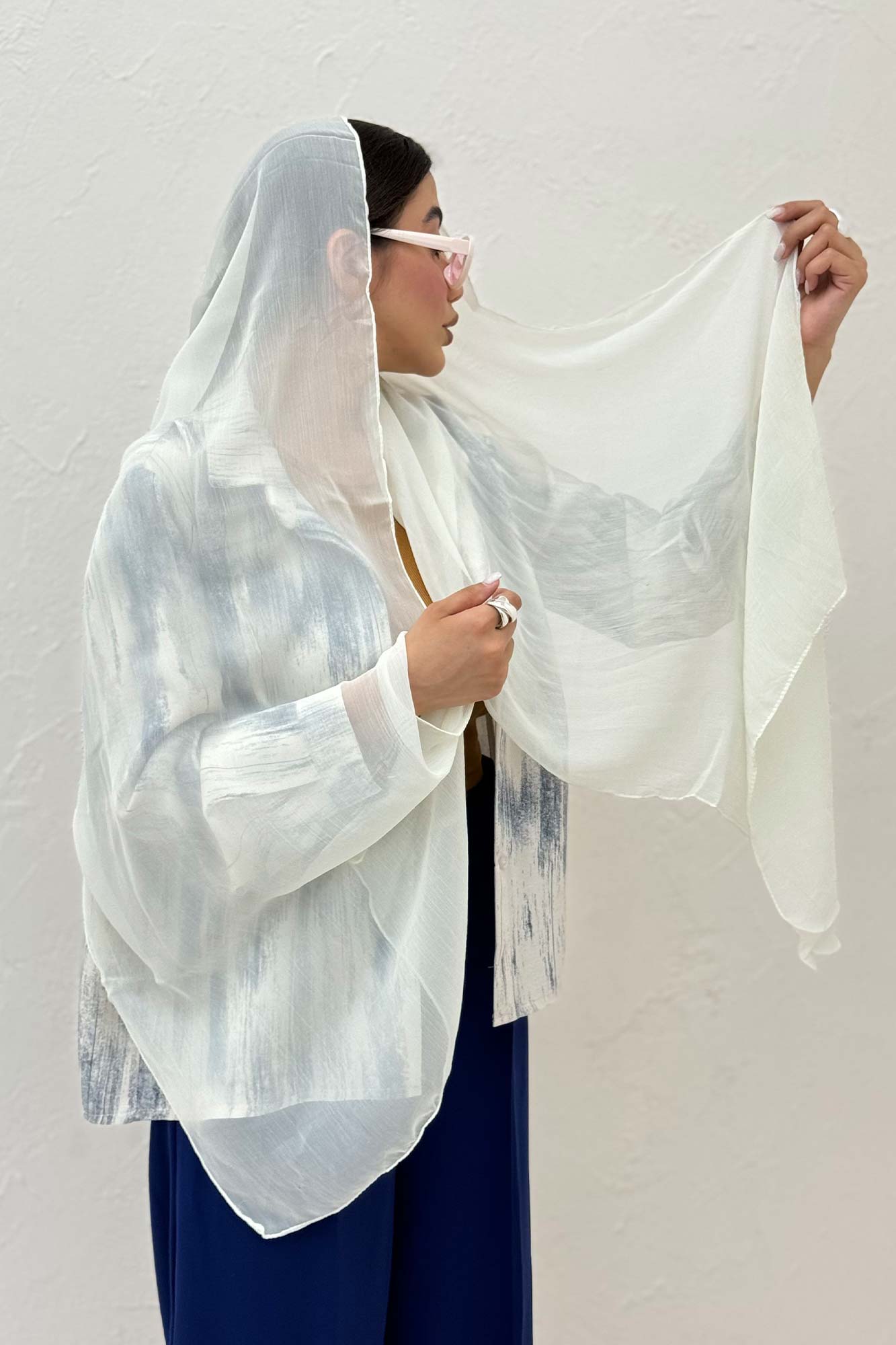 شال ساده حریر