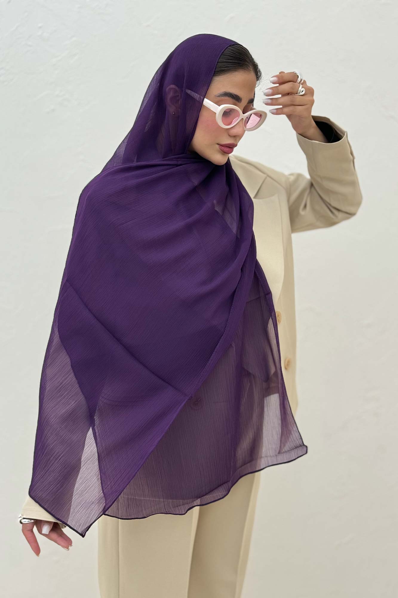 شال ساده حریر