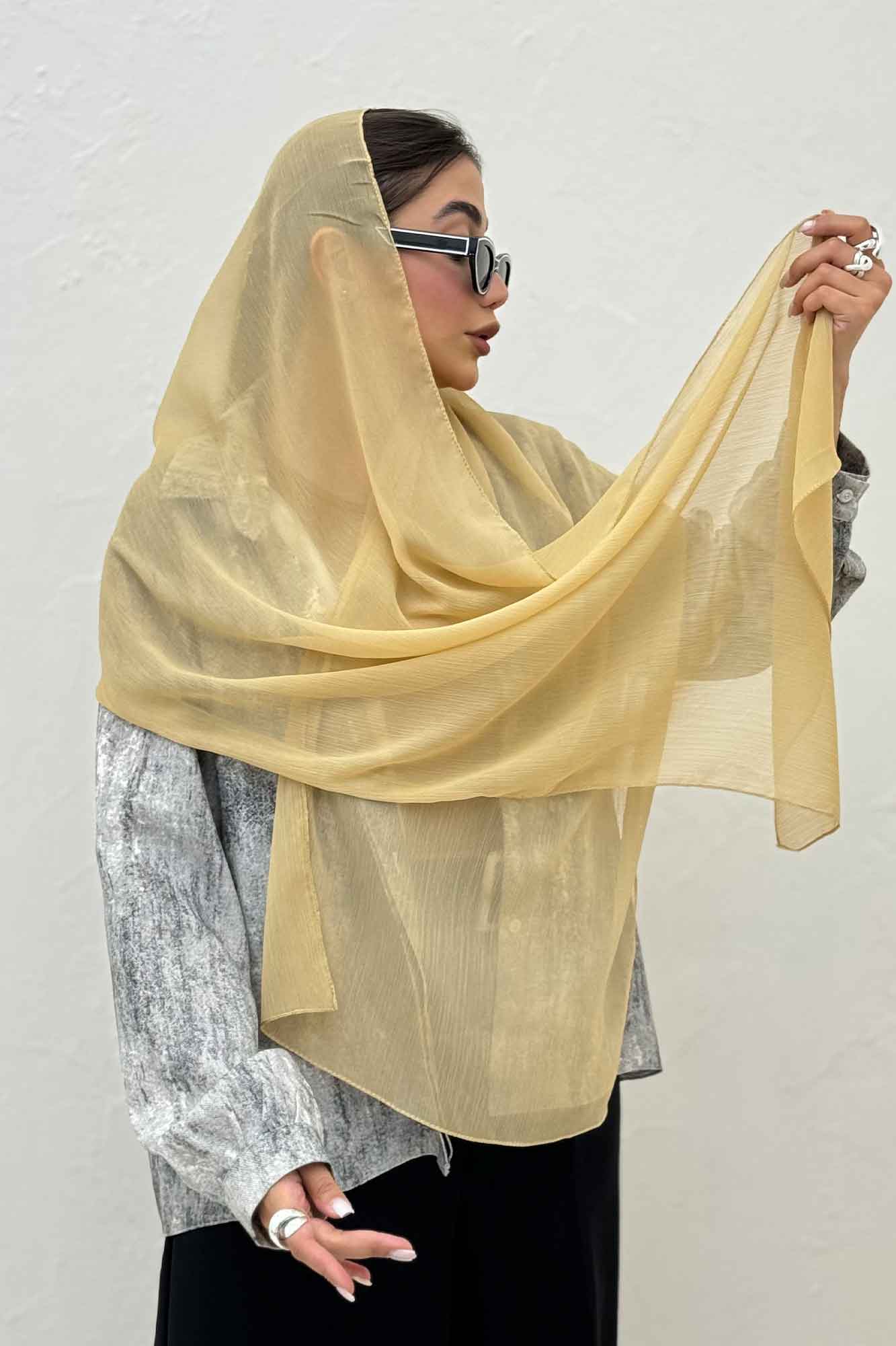 شال ساده حریر