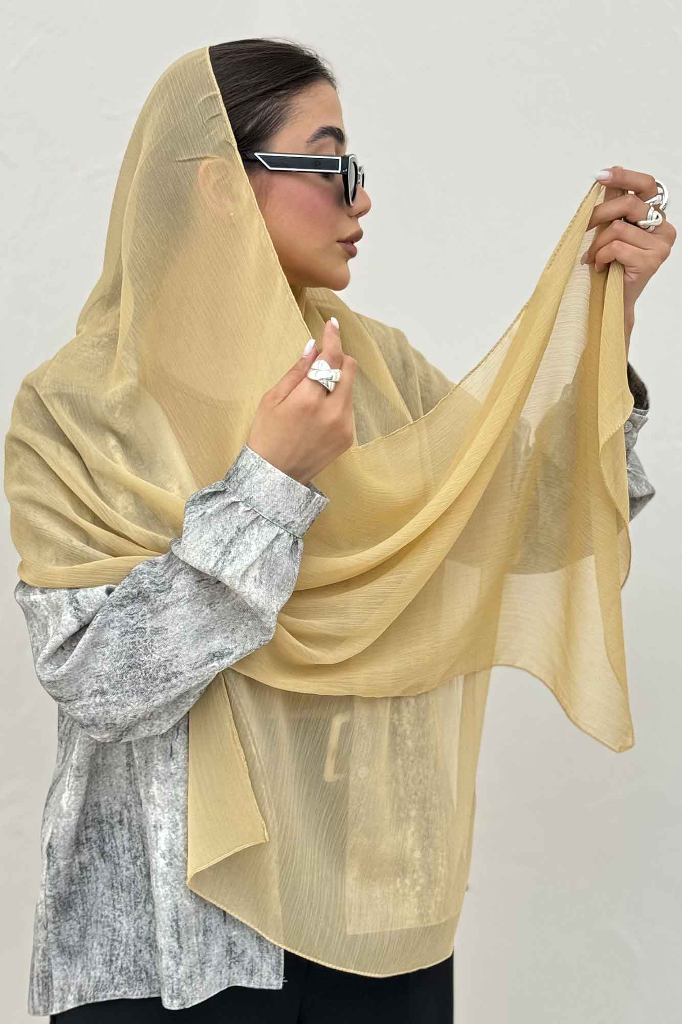 شال ساده حریر