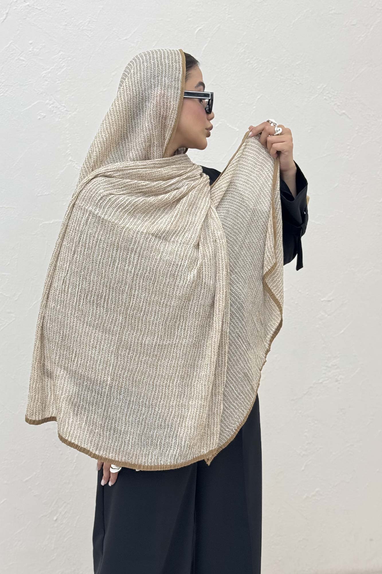 شال نخی طرح گندمی