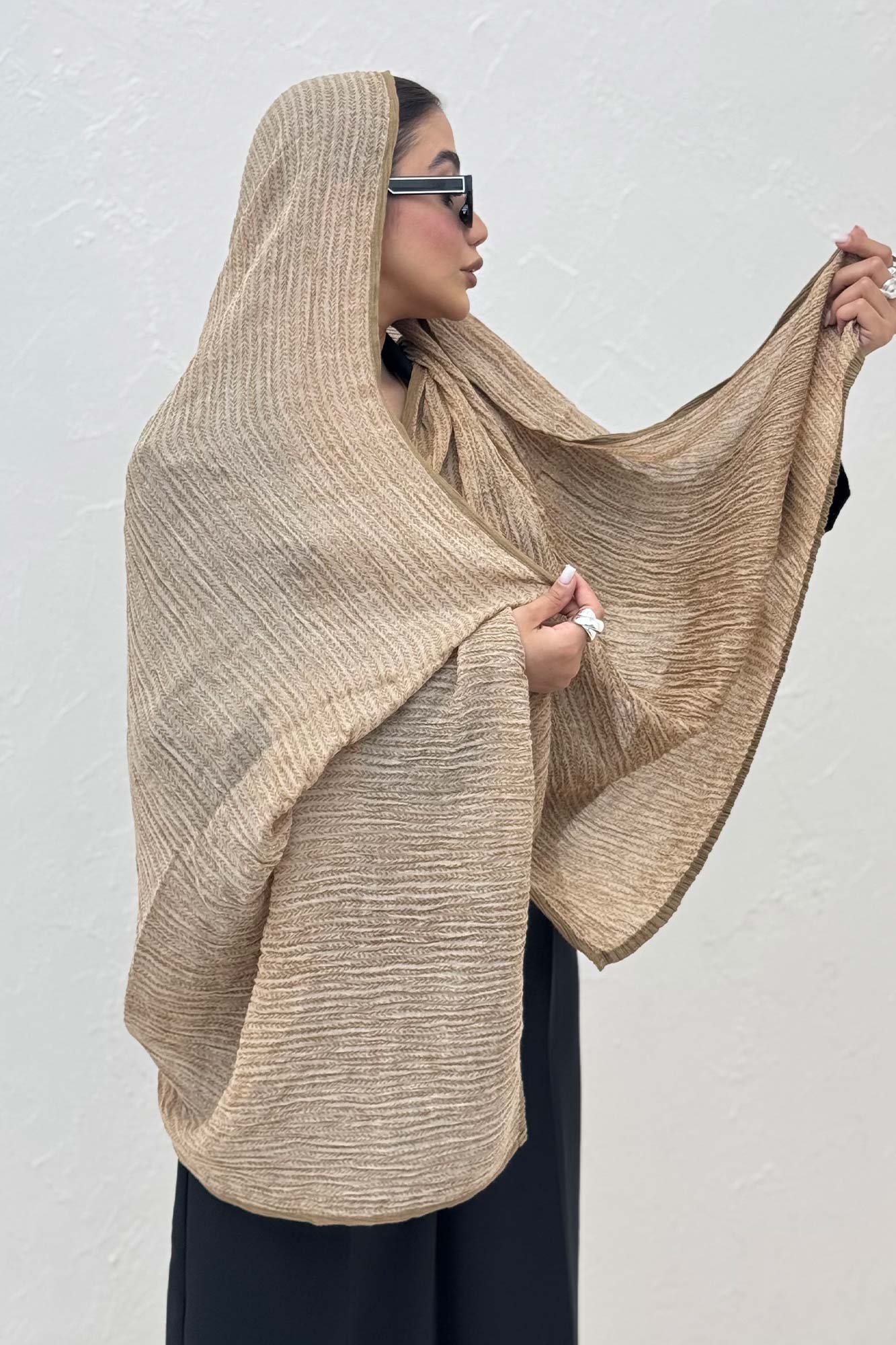 شال نخی طرح گندمی