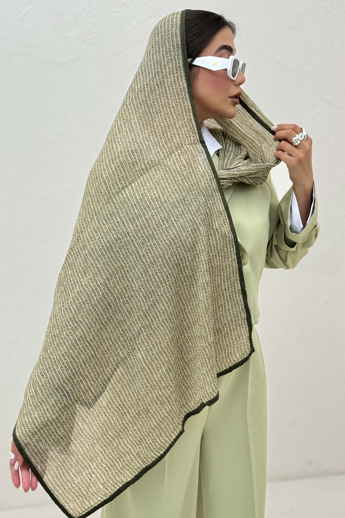 شال نخی طرح گندمی