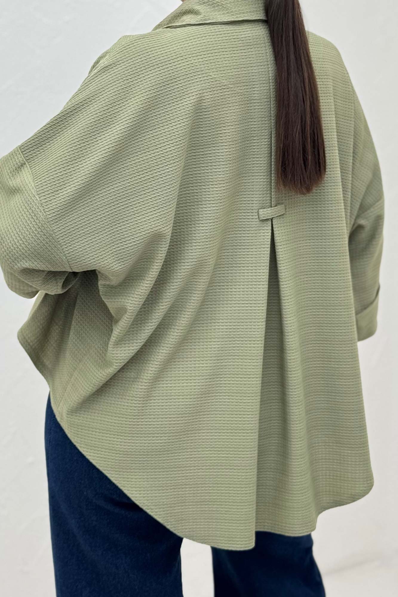 شومیز لینن کنفی آستین پاکتی 