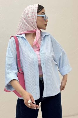 شومیز لینن کنفی آستین پاکتی 