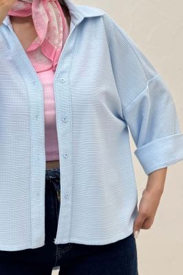 شومیز لینن کنفی آستین پاکتی 