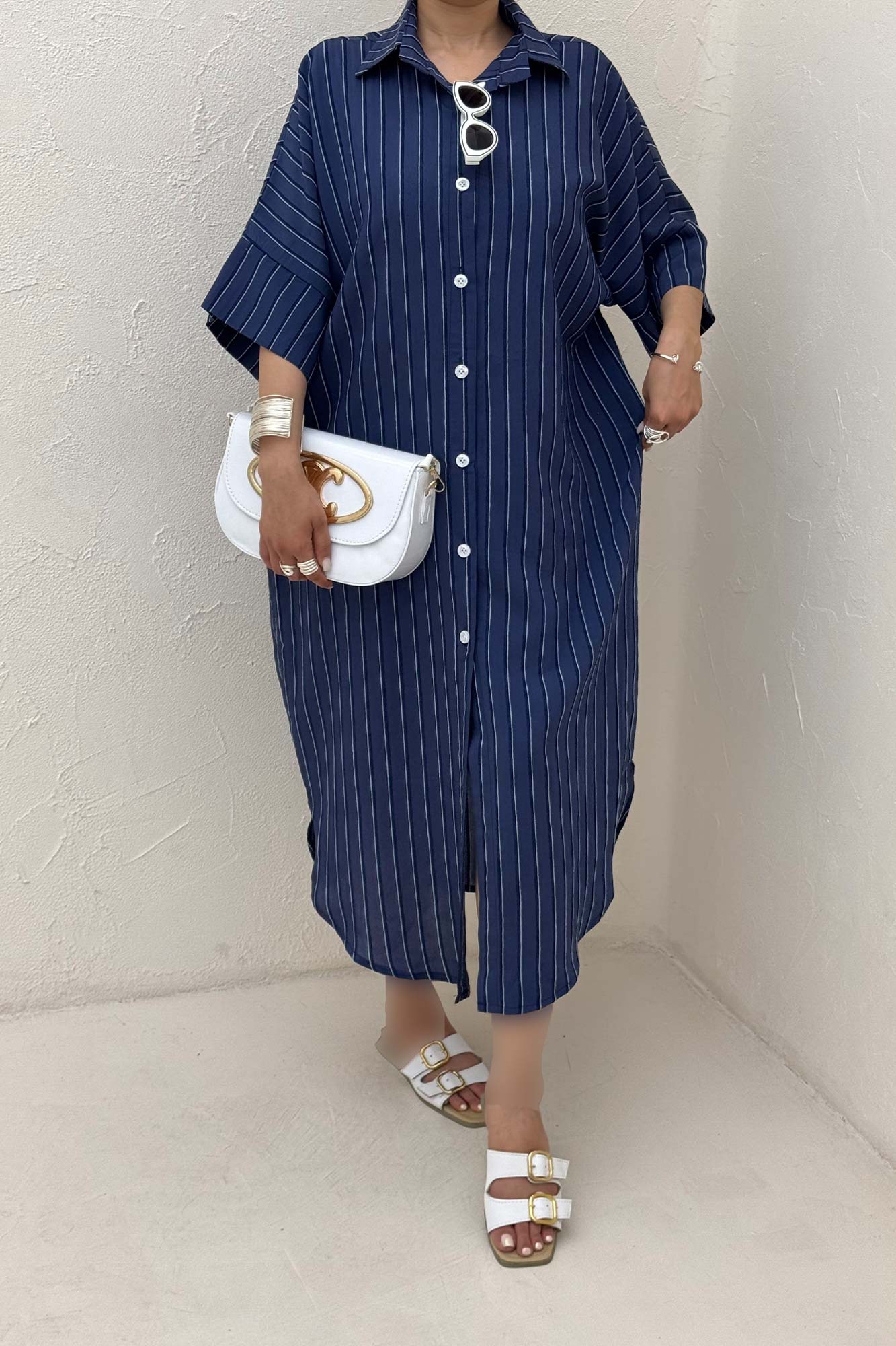 مانتو بلند جلو دکمه پری ژاکارد