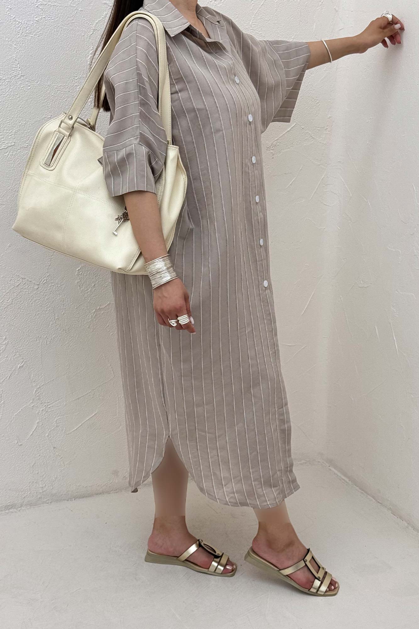 مانتو بلند جلو دکمه پری ژاکارد