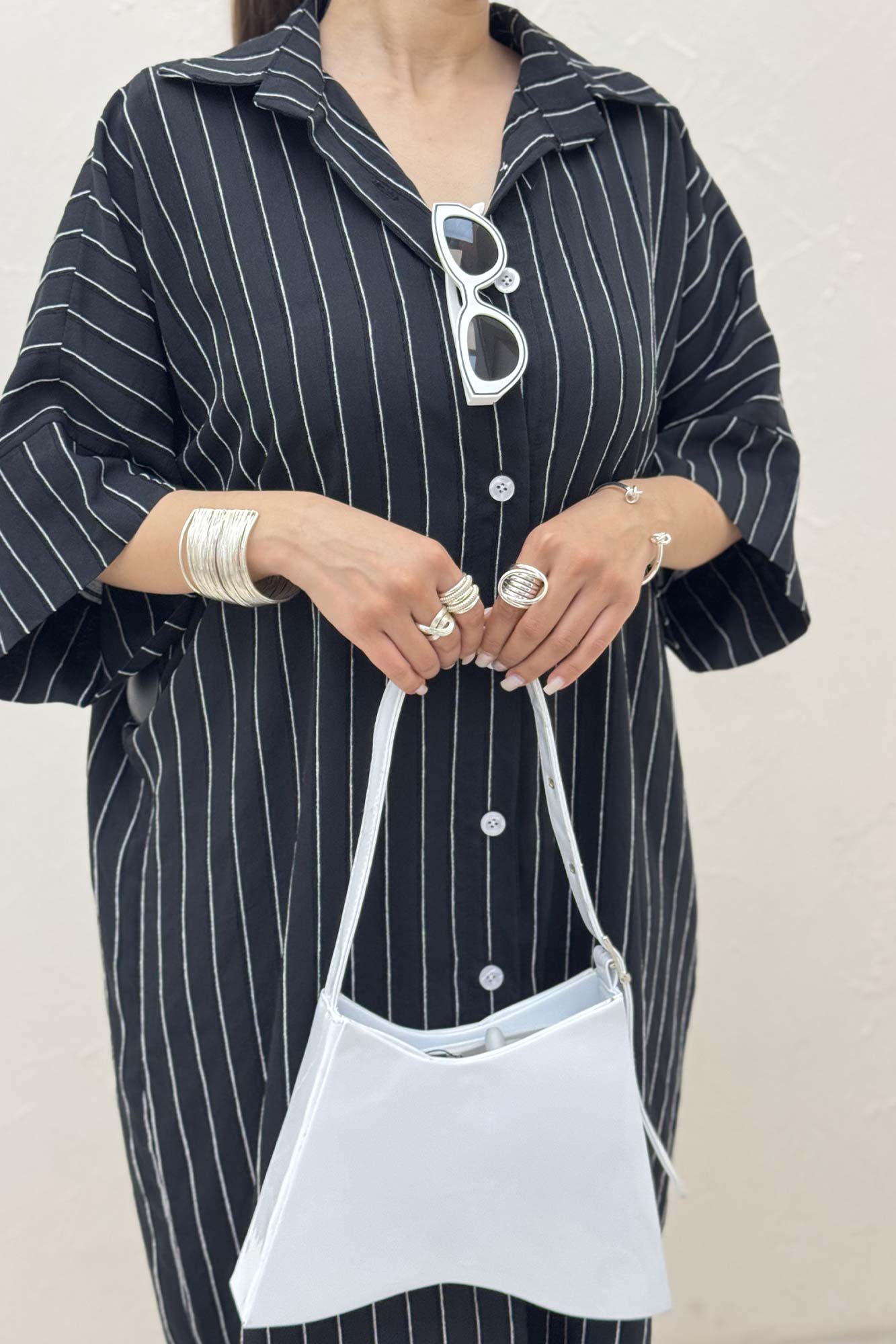 مانتو بلند جلو دکمه پری ژاکارد