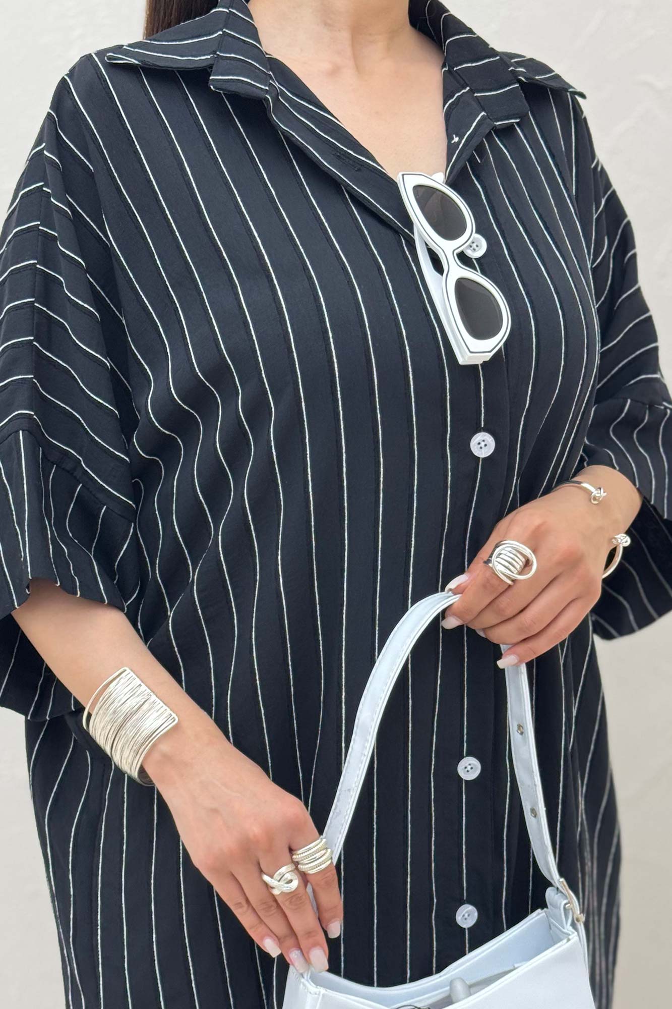 مانتو بلند جلو دکمه پری ژاکارد