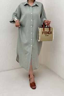 مانتو بلند جلو دکمه پری ژاکارد