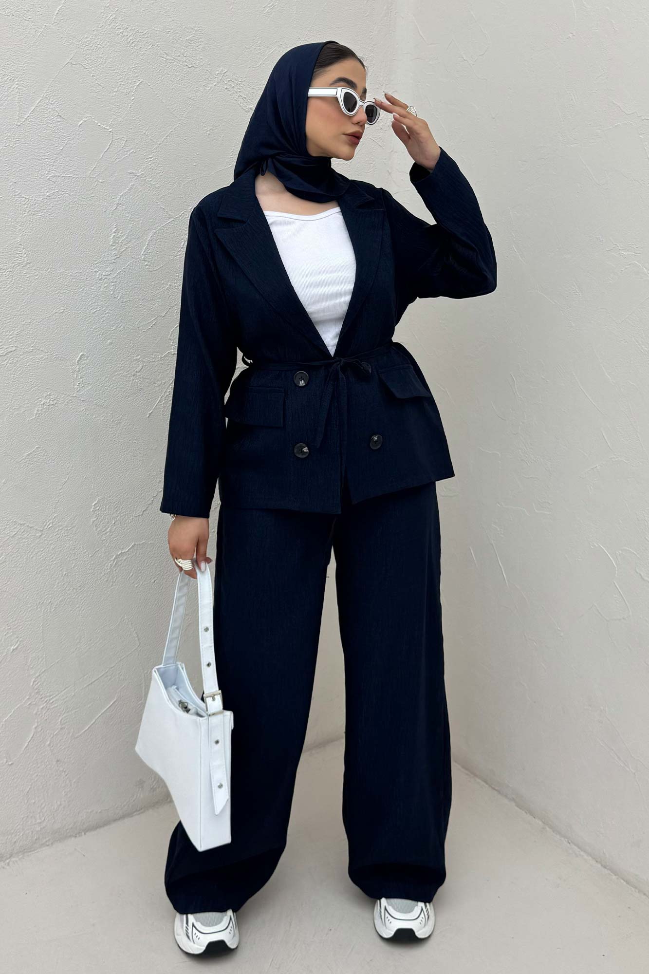 ست کت و شلوار یقه انگلیسی کریستال 