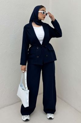 ست کت و شلوار یقه انگلیسی کریستال 