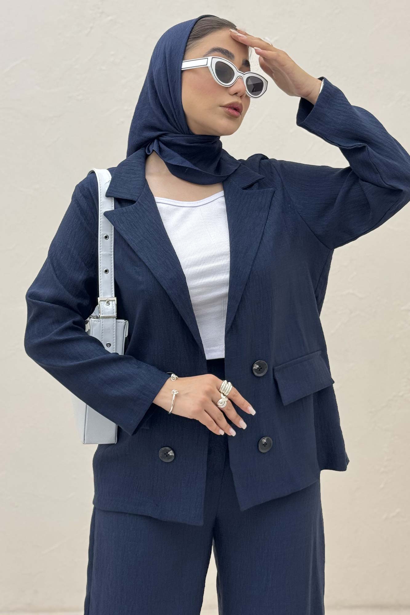 ست کت و شلوار یقه انگلیسی کریستال 