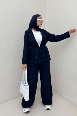 ست کت و شلوار یقه انگلیسی کریستال 