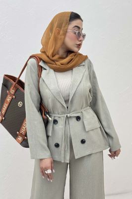 ست کت و شلوار یقه انگلیسی کریستال 