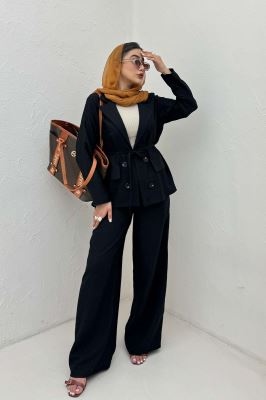 ست کت و شلوار یقه انگلیسی کریستال 