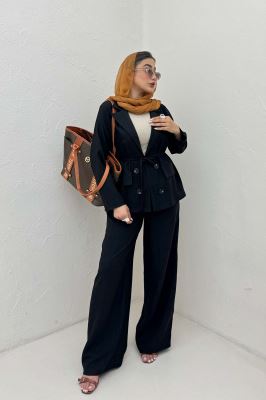 ست کت و شلوار یقه انگلیسی کریستال 