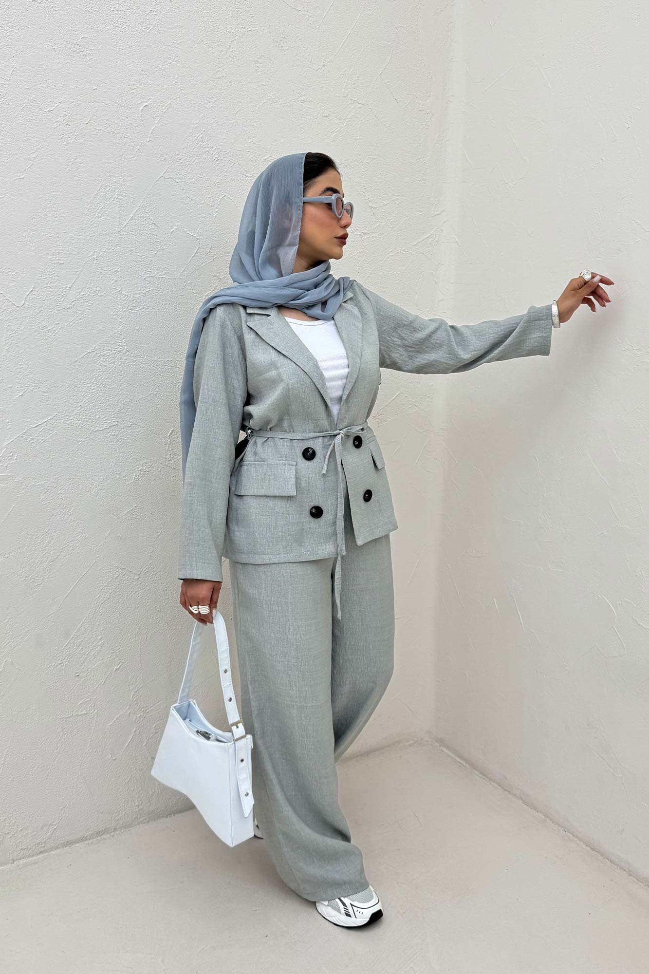 ست کت و شلوار یقه انگلیسی کریستال 