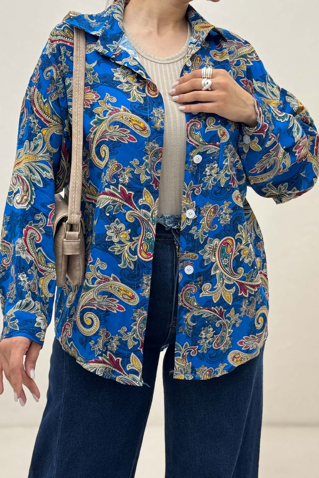 شومیز نخی طرح بته جقه