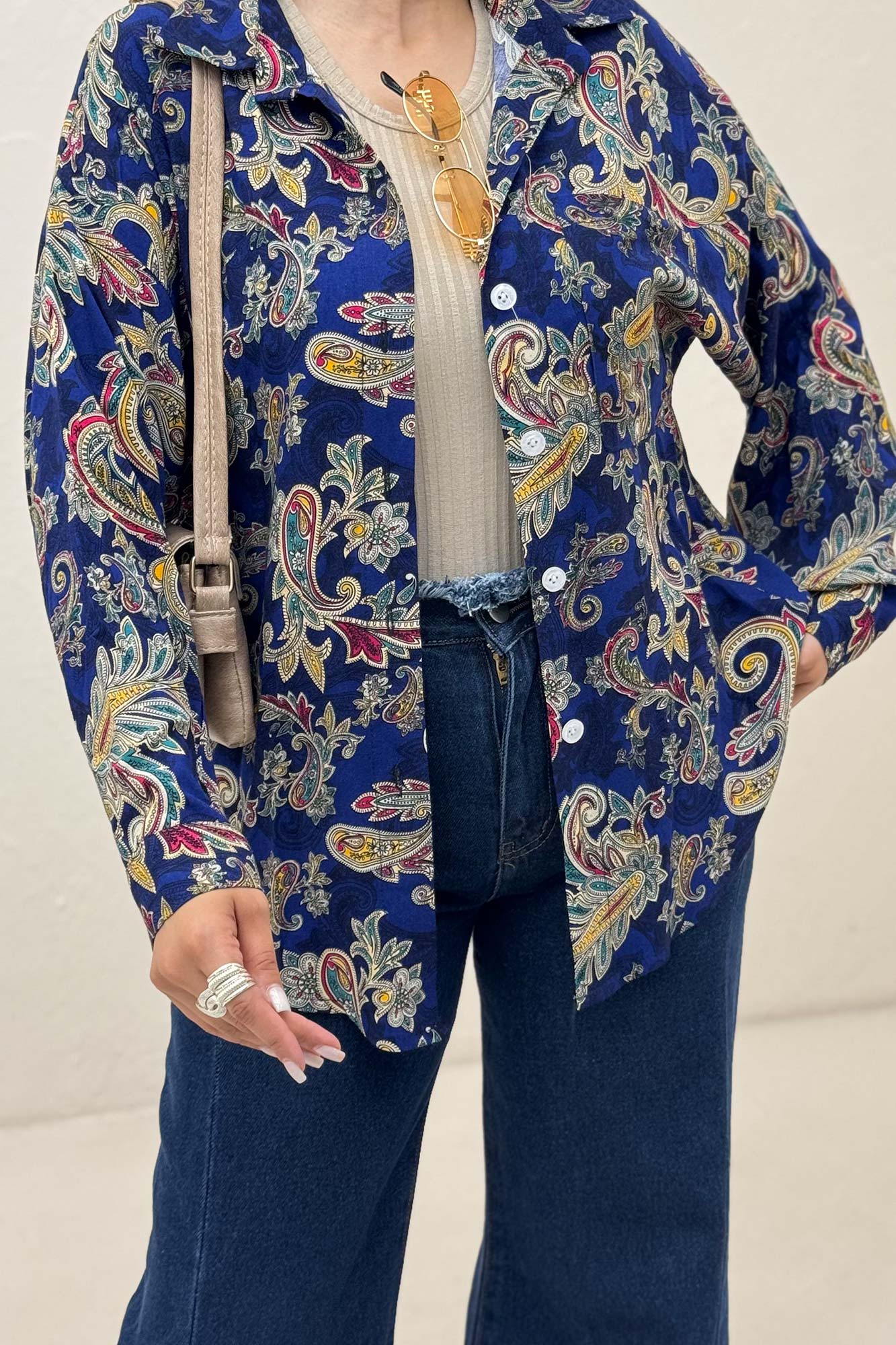 شومیز نخی طرح بته جقه