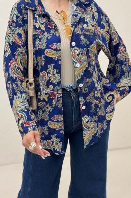 شومیز نخی طرح بته جقه