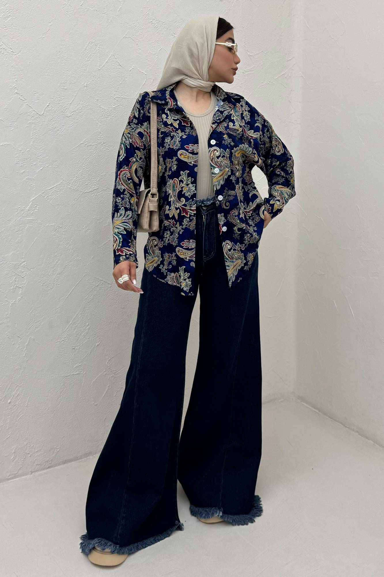 شومیز نخی طرح بته جقه