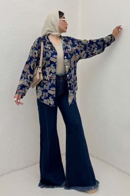 شومیز نخی طرح بته جقه