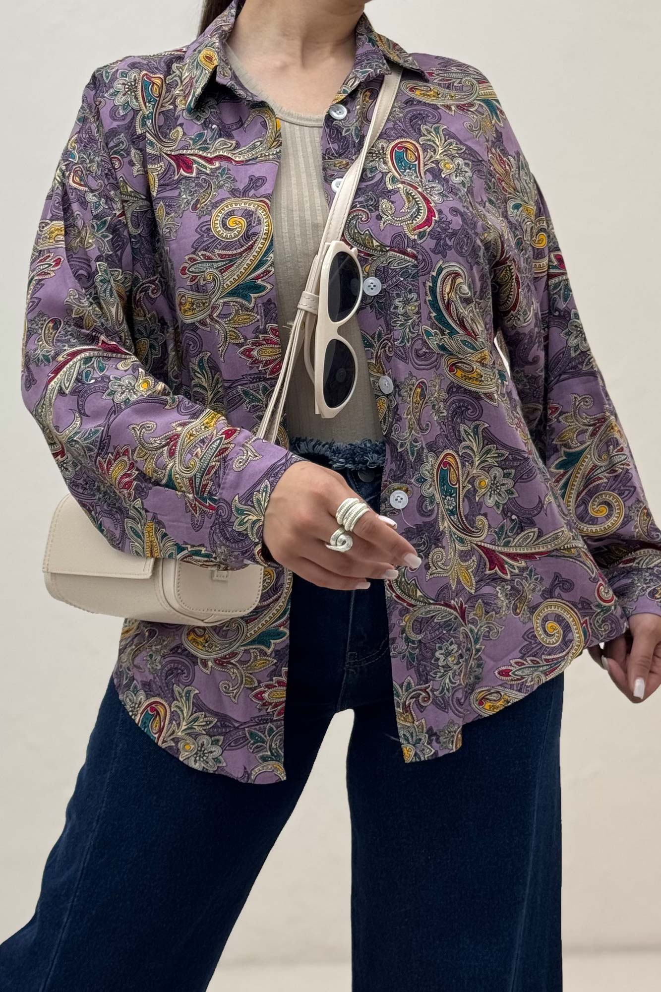 شومیز نخی طرح بته جقه