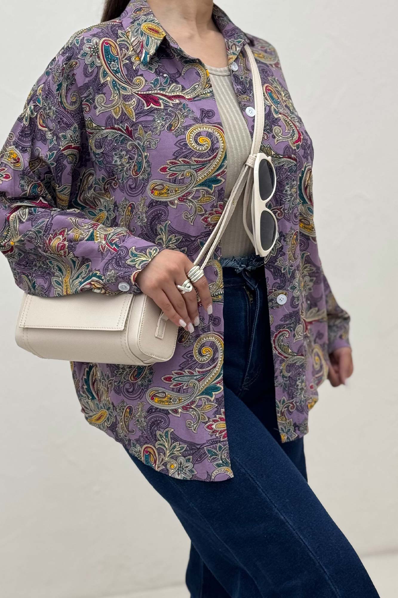 شومیز نخی طرح بته جقه