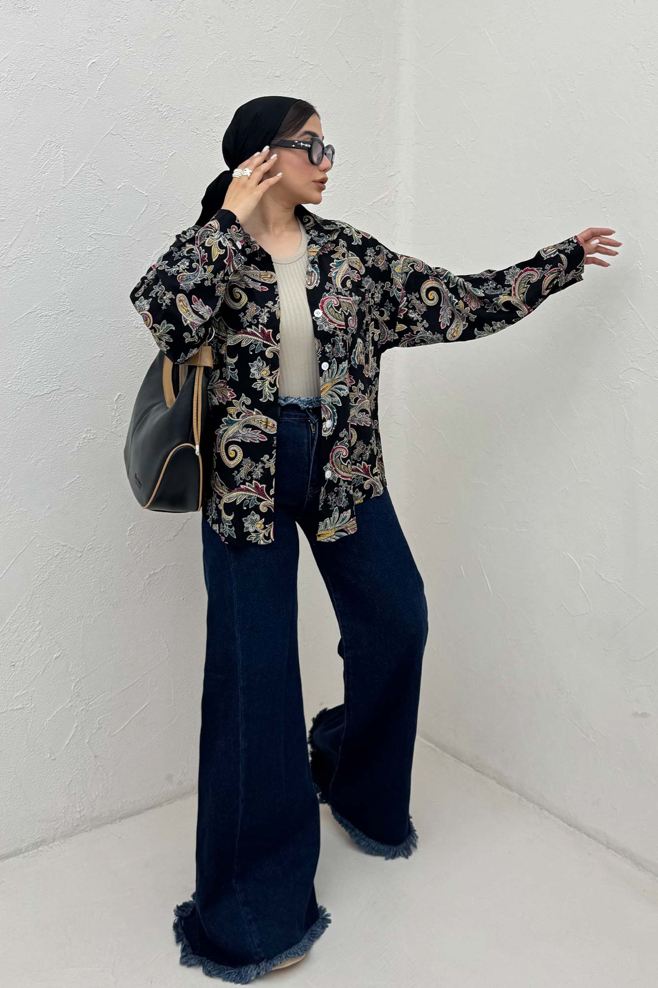 شومیز نخی طرح بته جقه