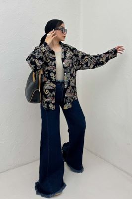 شومیز نخی طرح بته جقه