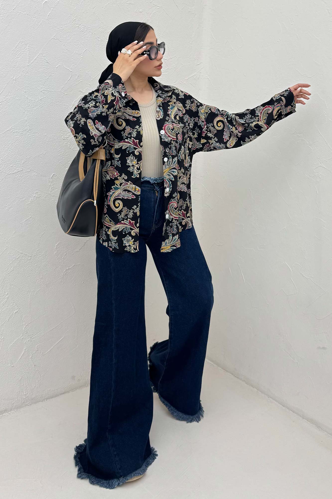 شومیز نخی طرح بته جقه