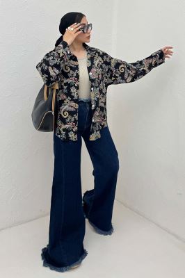 شومیز نخی طرح بته جقه