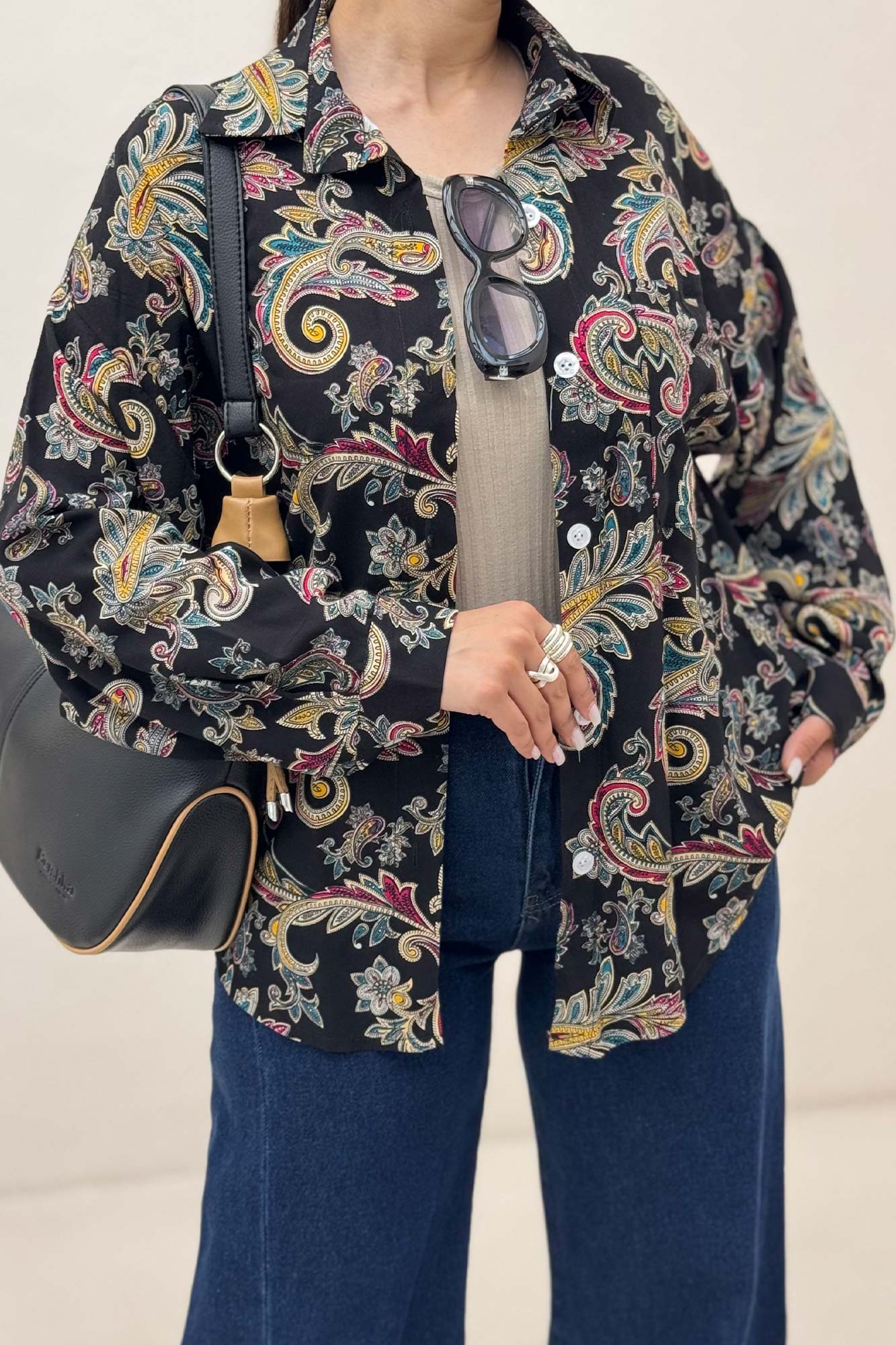 شومیز نخی طرح بته جقه