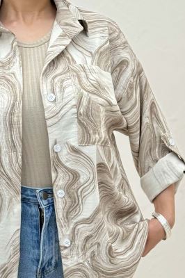 شومیز پرینتی طرح موجی