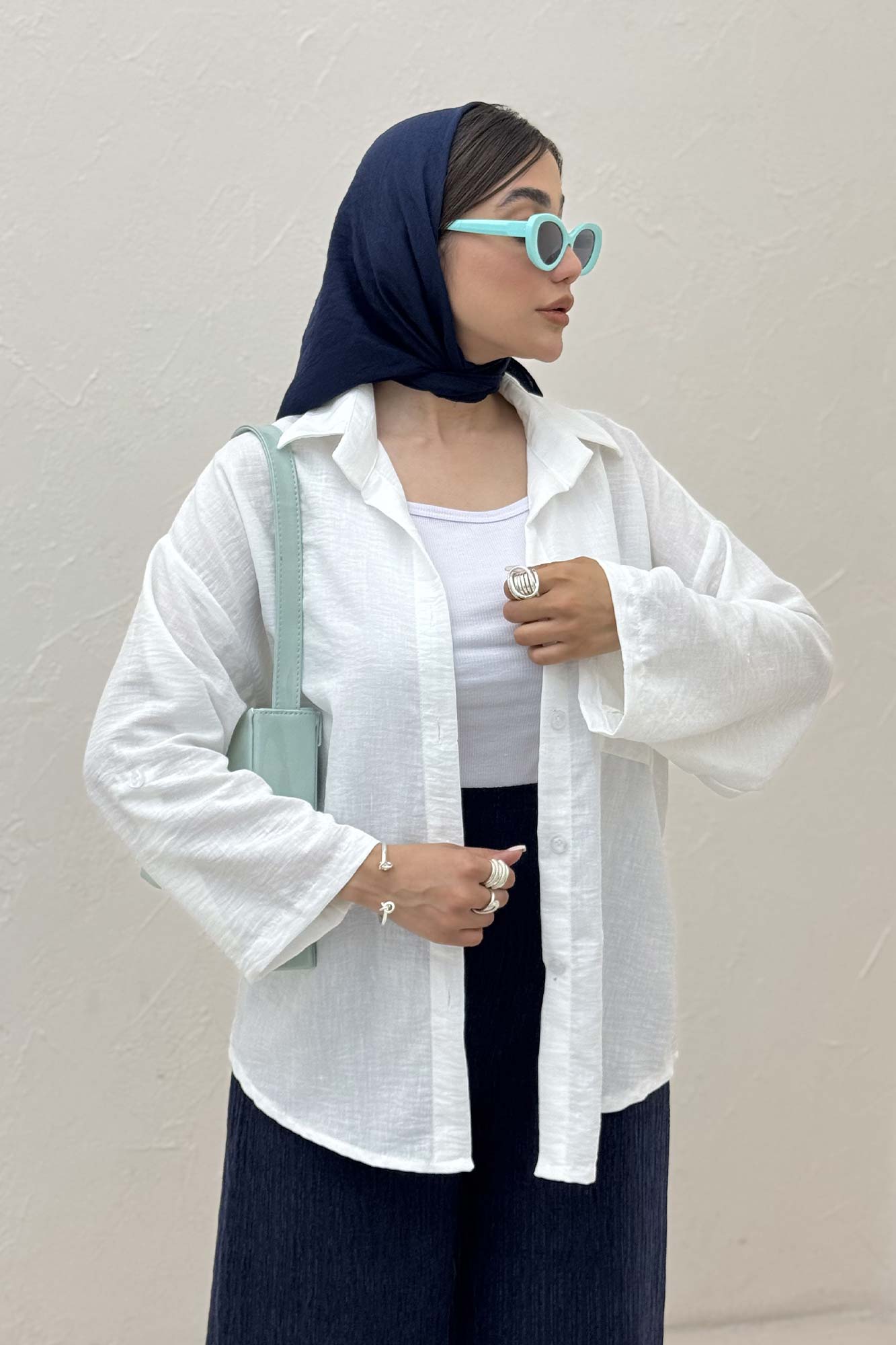 شومیز مانتویی لینن زارا پاگن دار