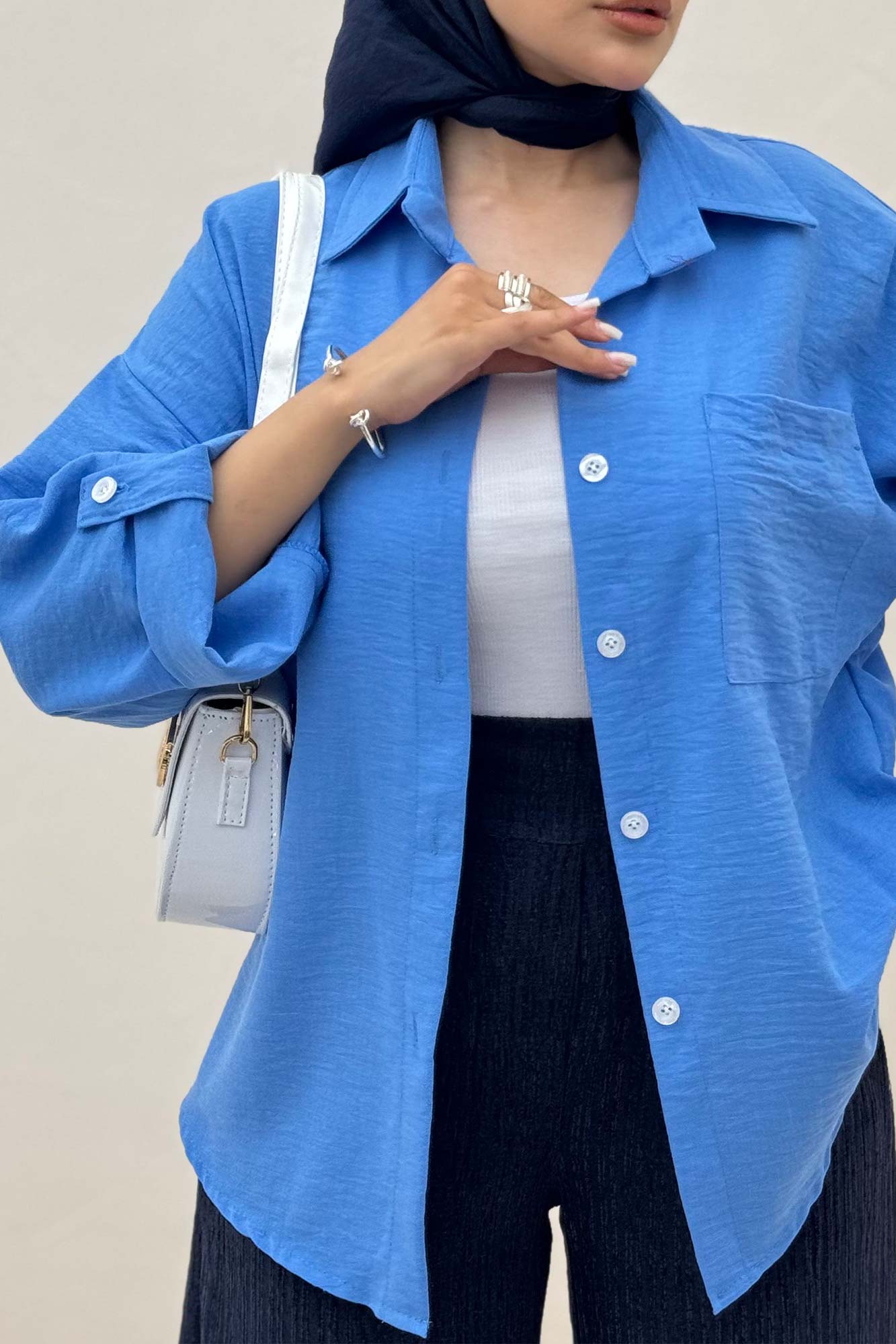 شومیز مانتویی لینن زارا پاگن دار