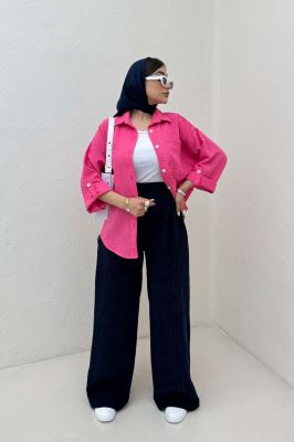 شومیز مانتویی لینن زارا پاگن دار