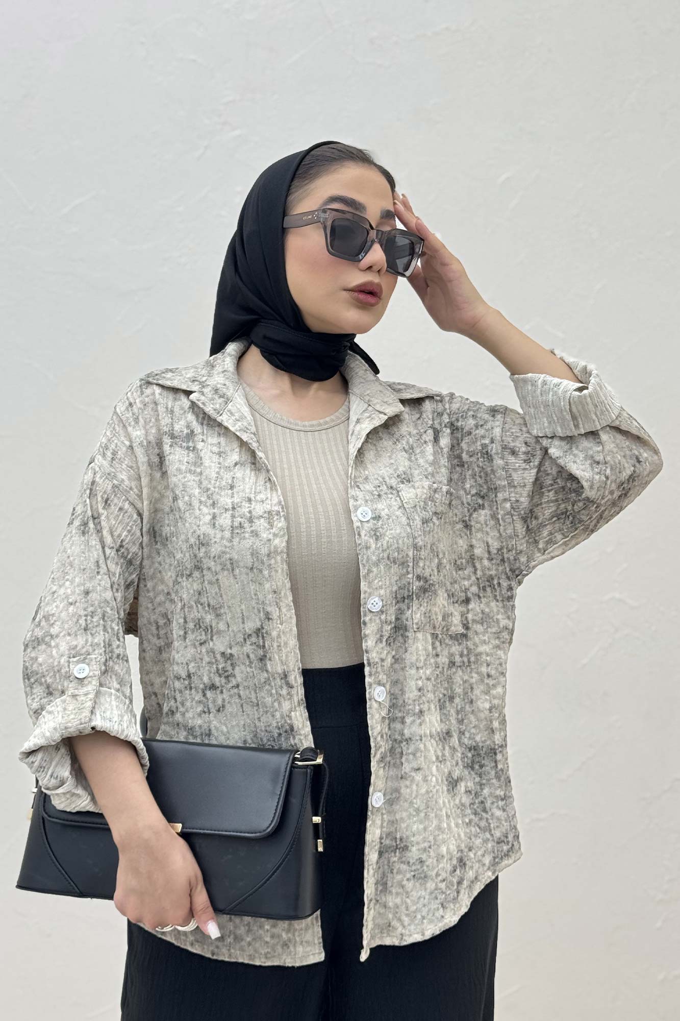 شومیز آلما راه راه تک جیب