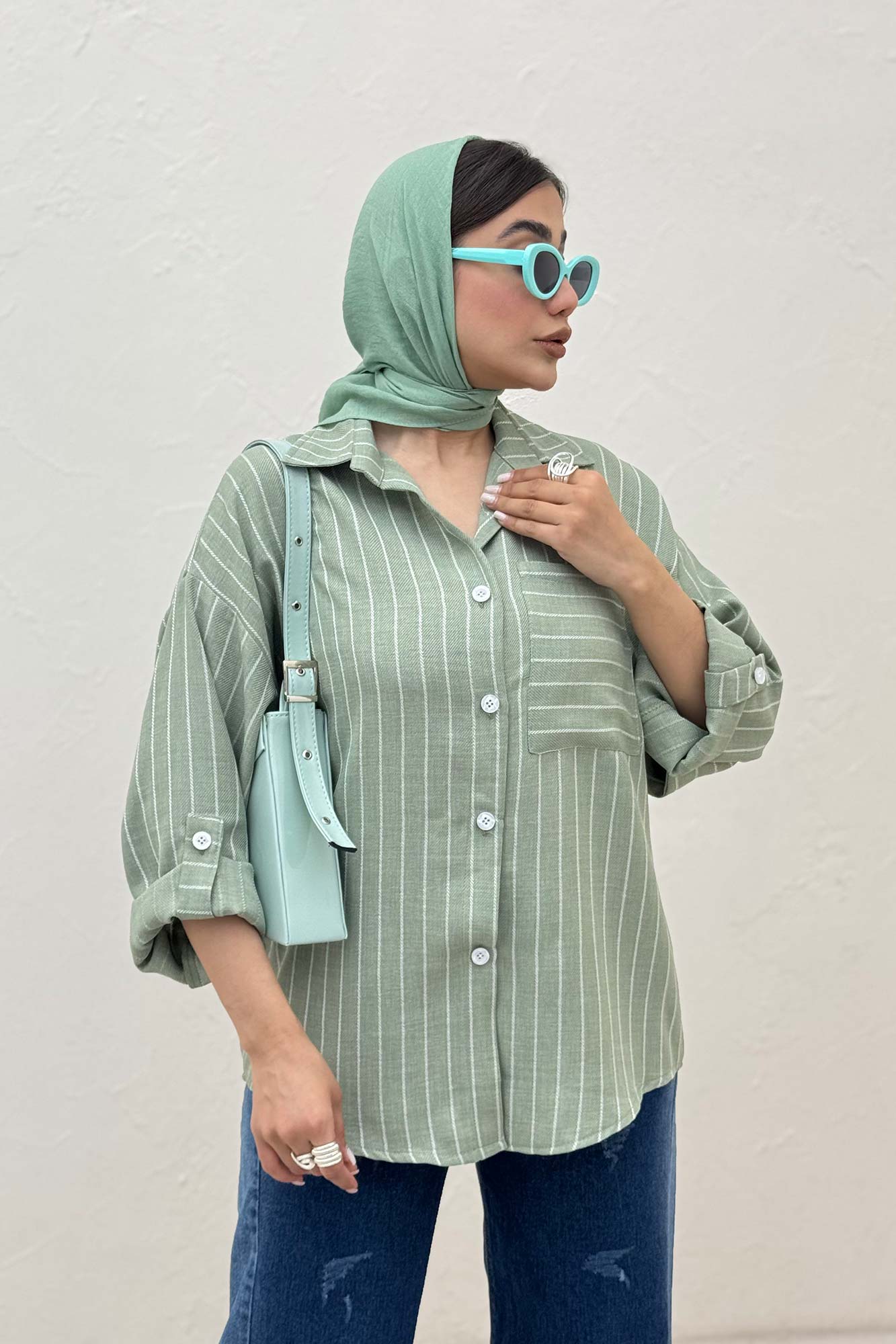 شومیز لینن دیپلمات تک جیب 