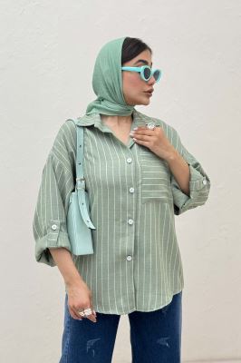 شومیز لینن دیپلمات تک جیب 