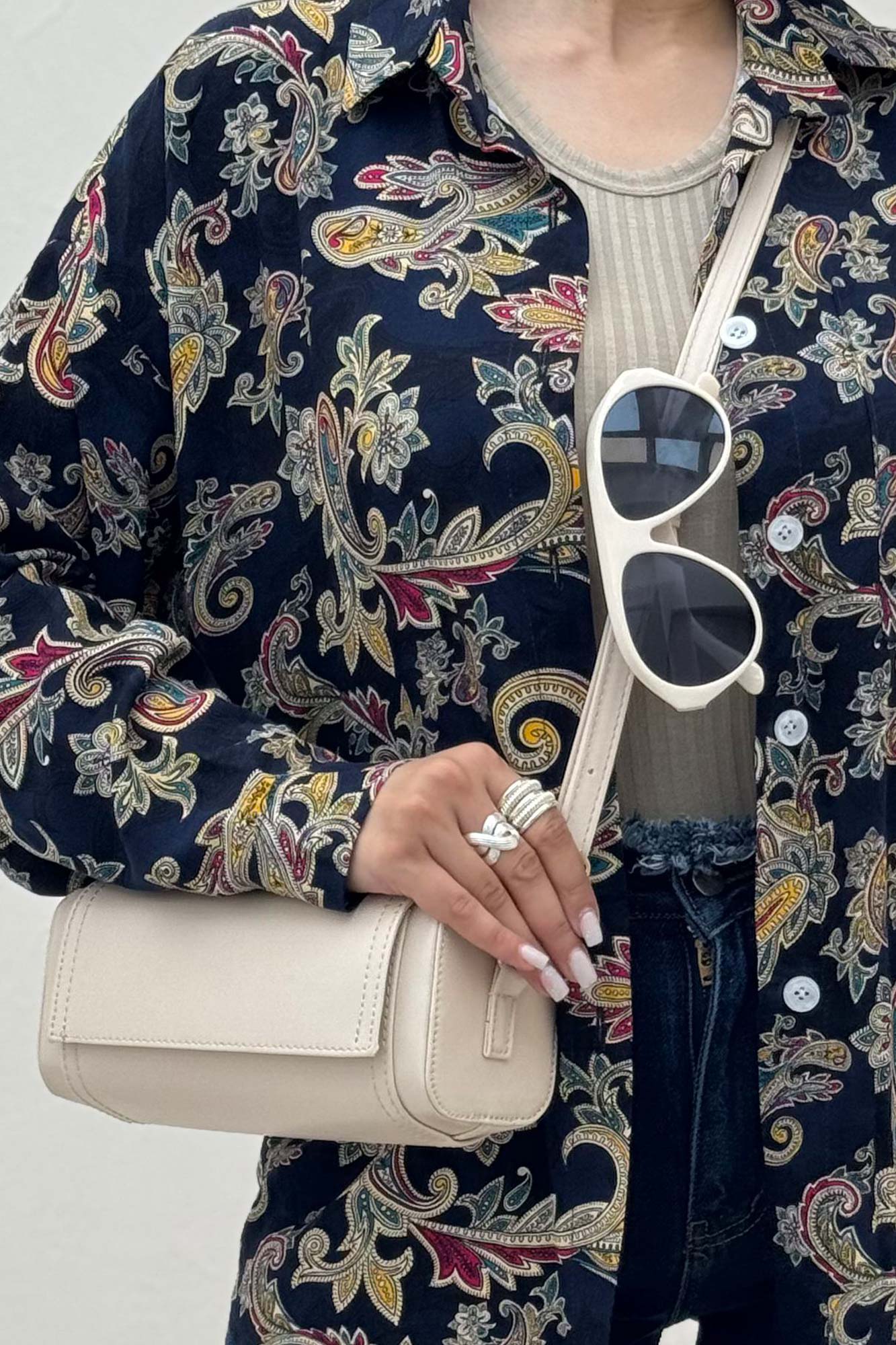 شومیز نخی طرح بته جقه