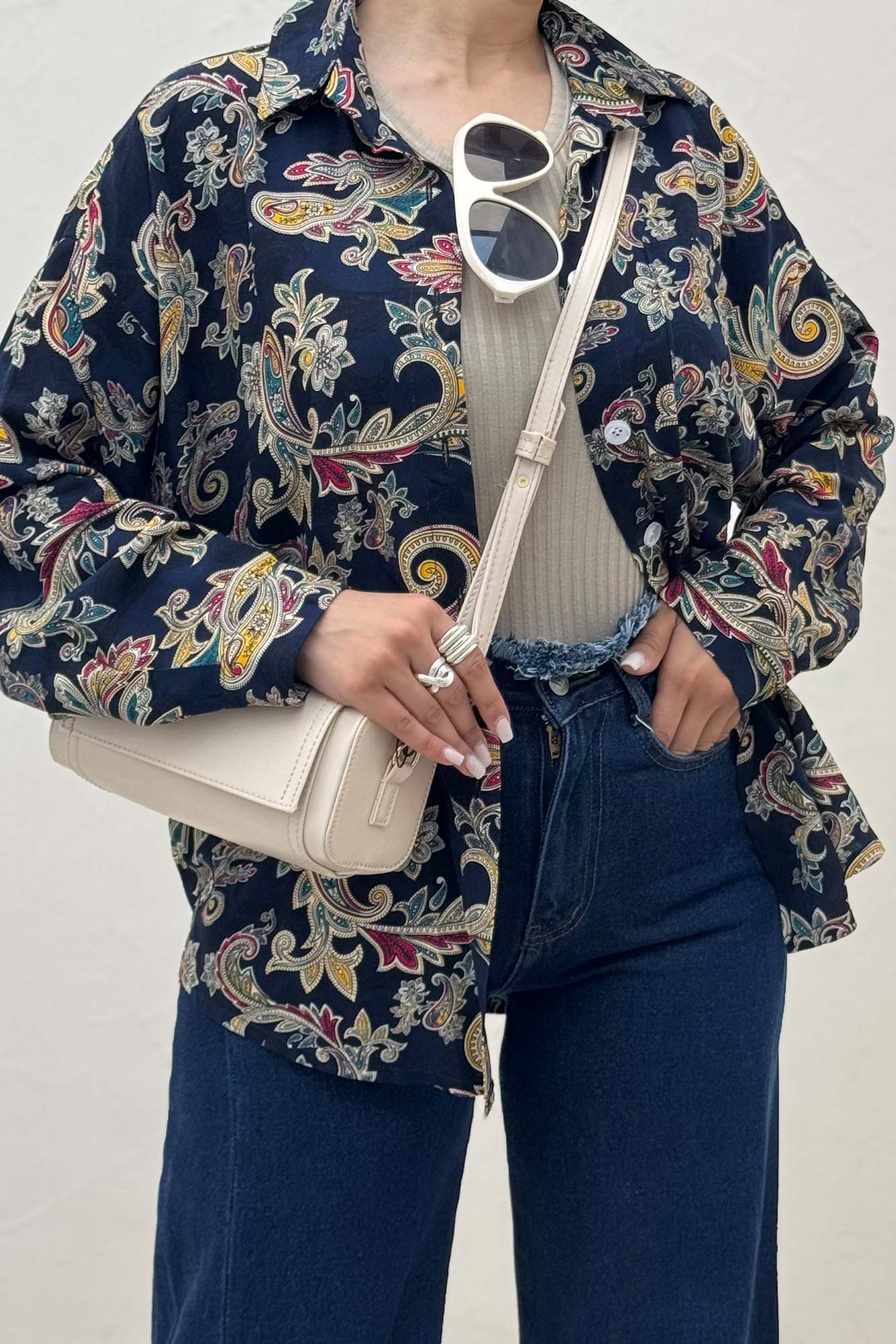 شومیز نخی طرح بته جقه