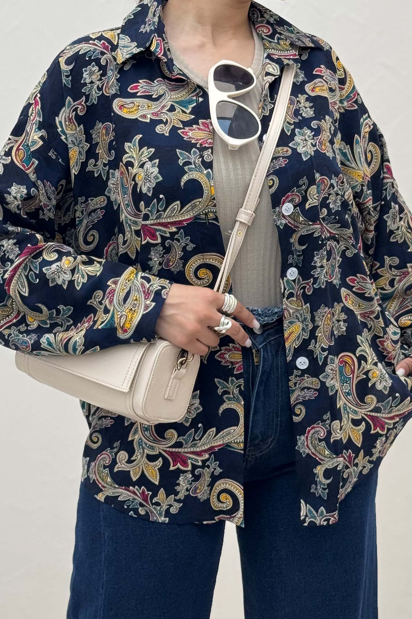 شومیز نخی طرح بته جقه