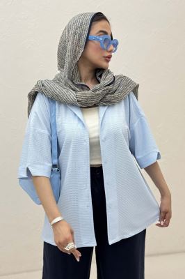 شومیز آستین کوتاه لینن کنفی