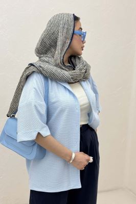 شومیز آستین کوتاه لینن کنفی